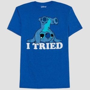 NEVER WORN super soft stitch “i tried” t shirt 💙👕